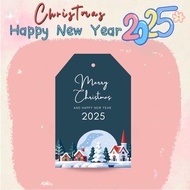 ป้ายห้อย christmas and Happy new year 2025 Tag แพ็ค 55 ชิ้น