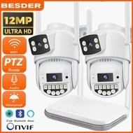 BESDER 5GHz 12MP CCTV Camera WiFi IP Camera 8CH Mini NVR Automatic Tracking Ai Human Detection Outdo