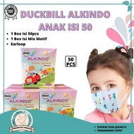 Masker Duckbill Alkindo Anak 1 Box Isi 50pcs Masker Anak 4Ply MP