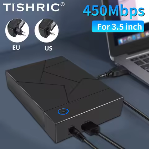 TISHRIC External Hard Drive Enclosure 2.5 3.5 Inch SSD Hard Disk Case HDD SSD SATA To USB 3.0 Adapte