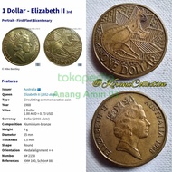 LOT.158 LOGAM KOIN AUSTRALIA COMMEMORATIVE 1 DOLLAR-ELIZABETH II 1988