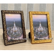 Gold Pattern Photo Frame 4x6 5x7 6x8 A5 6x9 B5 (7x10") Factory With Clear Glass Wall Hanging Stand!!