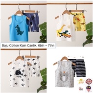 Singlet Baby Kids Fashion Carton Set Shirt  Baju Set Karton Singlet Baby Kids