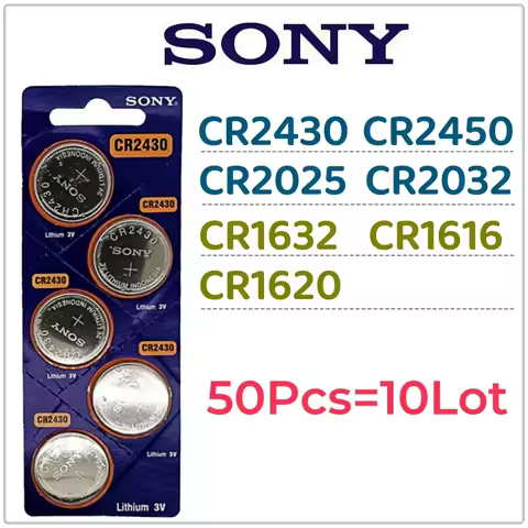 50Pcs Original For Sony CR2450 CR2430 CR2032 CR2025 CR1632 CR1616 CR1620 cr2032 cr2025 cr2430 Batter