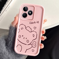 Case For Realme C53 C51 C51s Narzo N53 Note 50 Three-Color Bear Milk Tea Phone Silicone Shockproof