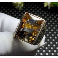 Olive Meteorite Big Ring,,,