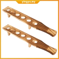 2 Pcs Shot Glass Tray Wood Shot Glass Holder Shot Glass Stand with 6 Holes Shot Glass Serving Tray F
