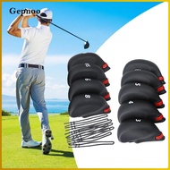 Gepnoo Golf Iron Covers 9Pcs Iron , Golf Black Iron Covers, Golf Club Covers with Club