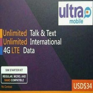 美國 數據卡 30天 4G 4GB +128kbps無限數據 上網卡  +無限美國當地/香港通話(免費通話多達多達75個國家) SIM CARD