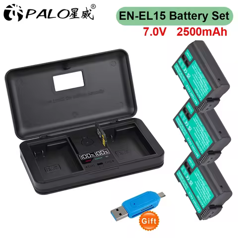 2500mAh EN-EL15 EN-EL15C Battery + LCD Fast Charge Charger EN EL15 EL15A for Nikon Z5 Z6 Z6 ii Z7 Z8
