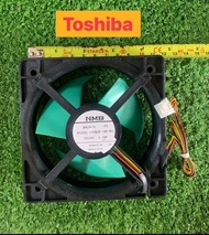 พัดลมตู้เย็น TOSHIBA 4 สาย ((ใบเขียว))รุ่น 11338JE-14M-BU DC 14V. 0.19Amp. (ขนาด 4.5"x4.5"นิ้ว 4สาย)