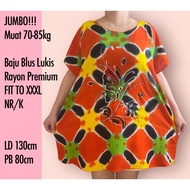 FITS 70-85kg BALI CLOTHES JUMBO PAINTED BLOUSE LD 140 FIT TO XXXL NR/K REAL PICT