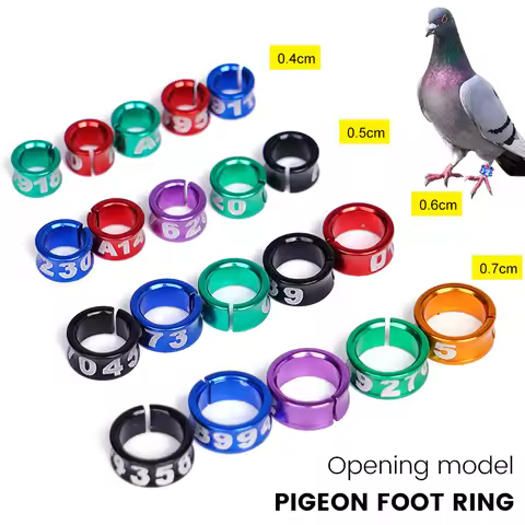 10Pcs Bird Aluminum Ring with Word ID 4/4.7/5/6/7mm Bird Ring Pigeon Foot Ring Bird Outdoor Flying T