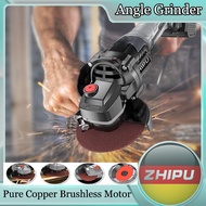 ZHIPU Portable Cordless Angle Grinder Electric Brushless Grinder Polish machine Cutting and Grinding