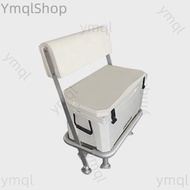 85QT (80L) Marine Grade Fishing Cooler Storage Box with Leaning Post White Boat Seat
