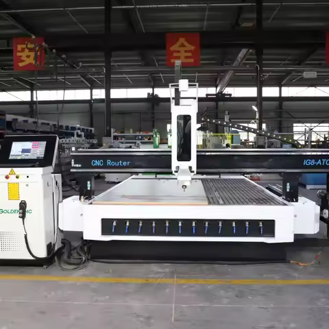The 1325 4-axis CNC woodworking milling machine is ideal for 3D furniture cabinet doors and wood pro