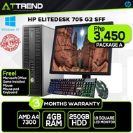 HP Elitedesk 705 G2 SFF AMD A4 CPU w/ MONITOR &amp; FREE KEYBOARD/MOUSE | USED | SECONDHAND PC | TTREND
