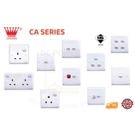 CROWN CA SERIES SWITCHES SOCKET OUTLET / SWITCH SOCKET SIRIM APPROVED / 13A SWITCH SOCKET / 20A / BE