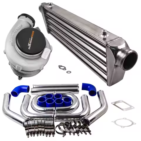 1 Set Universal Billet GT3582 Turbocharger Kit + Intercooler + 2.5" Turbo Pipe Piping