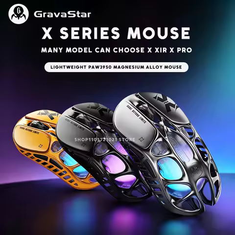 Gravastar Mercury X Series X AIR X Pro Wireless Gaming Mouse Hollow-out Bluetooth Wired Lightweight 