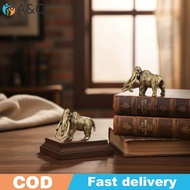 A&Q   Brass Woolly Mammoth Copper Ornament Collectible Extinct Animal Desk Sculpture for Unique Home