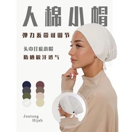 Elastic Mercerized Cotton Laced-Up Base Cap Solid Color Adjustable Human Cotton Ethnic Style Headsca