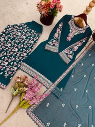 [PRE-ORDER] 2025 JUN READYMADE GEORGETTE BOLLYWOOD SUIT WITH DHOTI SALWAR WITH EMBROIDERY SEQUINS WO