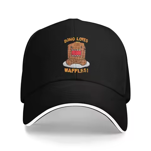 Domo Kun Baseball Cap Loves Waffles Trendy Men Women Trucker Hat Breathable Print Kpop Rock Baseball