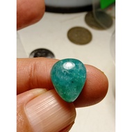 Batu Zamrud Asli 7.35 carat  PEAR  Cut Translucent COLOMBIA Green Emerald 14 X 11 X 5 MM .+ IKAT CINCIN