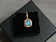 🌈爆🔥彩！S925天然歐泊opal蛋白石方形吊墜✨