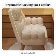 High rear rearrest Upholstered rotating Armchair Thickly Padded Lounge Chair Modern and aesthetic Li