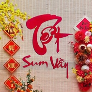 Letter Large size 55cm Sum VayCNY made of 3mm red velvet foam to decorate curtains, walls, backdrops