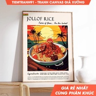 Wall painting, Jollof Rice Ghanaian Food Poster, Ghana African Food, comes with hanging nails, print