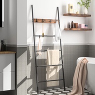 HOOBRO Towel Blanket Ladder 5-Tier Towel Ladder Quilts Rack With 5 Removable Hooks Towel Drying And Display Rack For Bathroom