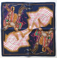 Celine Paris 復古絲巾 馬術圖騰 20.5 x 20 英吋, 復古絲巾