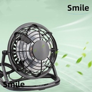 SMILE Desk Fan, Strong Wind USB Powered Table Fan, Portable Adjustable Electric with 4 Blades Mini USB Fan Summer