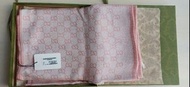 Gucci 雙G粉色羊毛圍巾