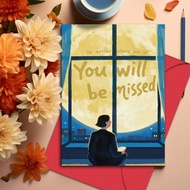 You Will be Missed Farewell Card Giant Moon Goodbye Card New Journey Gift for Colleague Friends