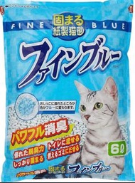 日本Fine Blue 變色消臭紙貓砂 6L