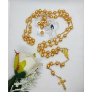 Bead Glass Pearl Orange Color Catholic Christian Cross Catholic Rosary Necklace,Bracelet,Altar home.