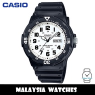 (100% Original) Casio MRW-200H-7B Quartz Analog White Dial Black Resin Men's Watch MRW200H MRW200H-7
