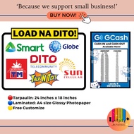 ♜LOAD NA DITO! and GCASH Tarpaulin and Laminated Signage♤