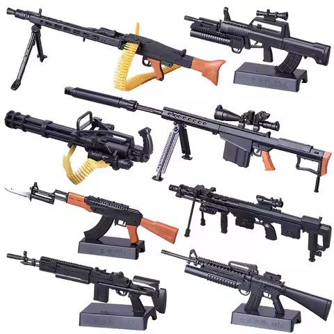 DIY product 1:6 Scale Minigun Plastic Gun M134 Gatling Model Heavy Machine Guns Action Figures Toys 
