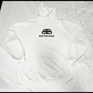 巴黎世家BALENCIAGA 經典鎖頭白色帽T