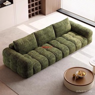 Simple Fu New Style Green Modern Chenille 2025 Straight Fabric Sofa Foam Cream Style Living Room Sof