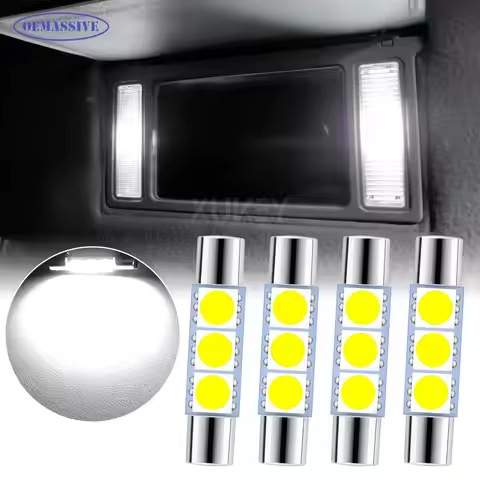 OEMASSIVE 4pcs 28mm 29mm 6614F LED Light Bulbs Car Interior Vanity Mirror Lights Sun Visor Map Light