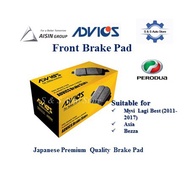 [Japan Premier Quality] Advics Perodua Myvi Lagi Best/Axia/Bezza Front Brake Pad