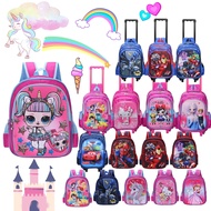 Beg Cartoon / Beg Roda / Beg Trolley Sekolah Tadika / Sekolah Rendah / Backpack / KUROMI Design Cartoon Kanak-Kanak KIDS CARTOON