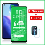 2 IN 1 New 9D Full Cover Soft Ceramic Film Screen Protector+Camera Screen Protector For OPPO F11 F9 F7 a3S A5S A12 A15s A16k A16e A32 A52 A53 A54 A55 A72 A76 A92 A95 Reno 4 6 7 8