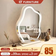 Dressing Mirror Mirror With Light Vanity Mirror High-Definition Cloud Shape Cermin Meja Solek Cermin